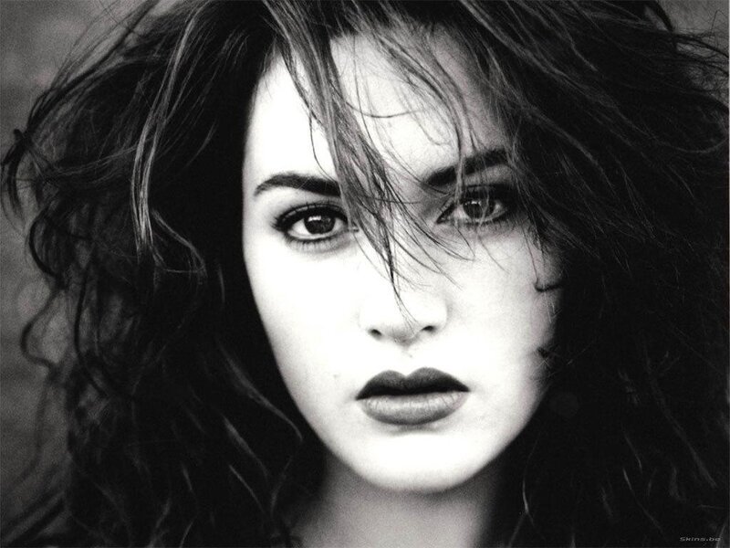 black and white portrait of woman