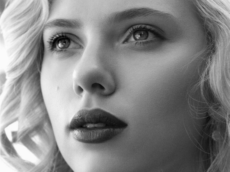 black and white portrait of woman