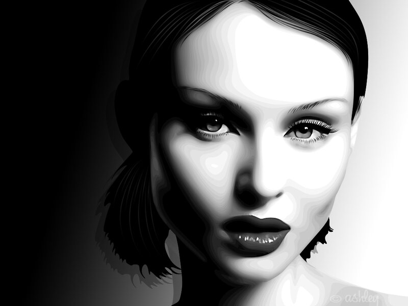 black and white portrait of woman