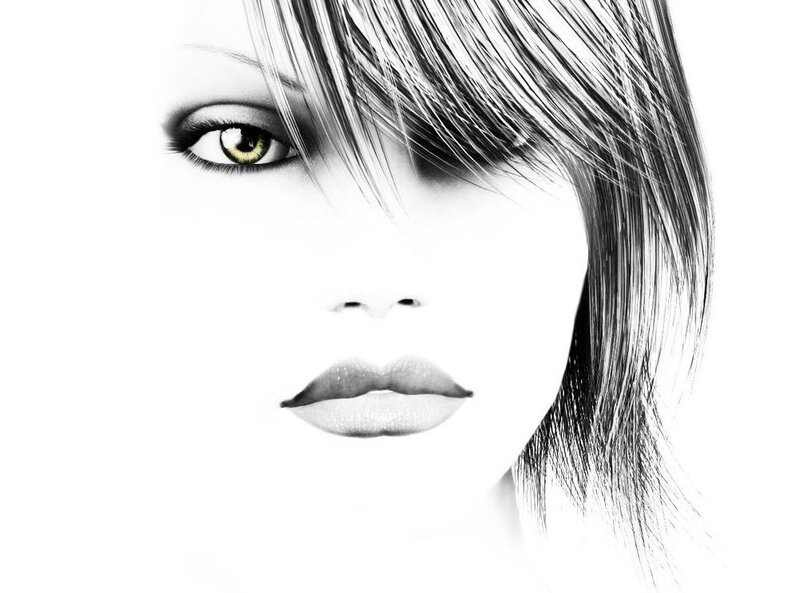 black and white portrait of woman