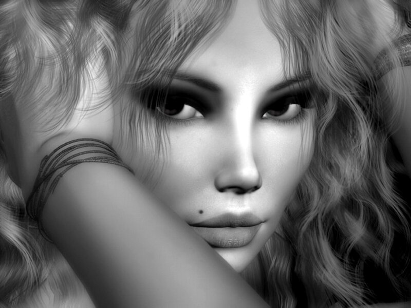 black and white portrait of woman