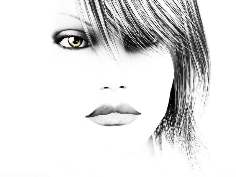 black and white portrait of woman