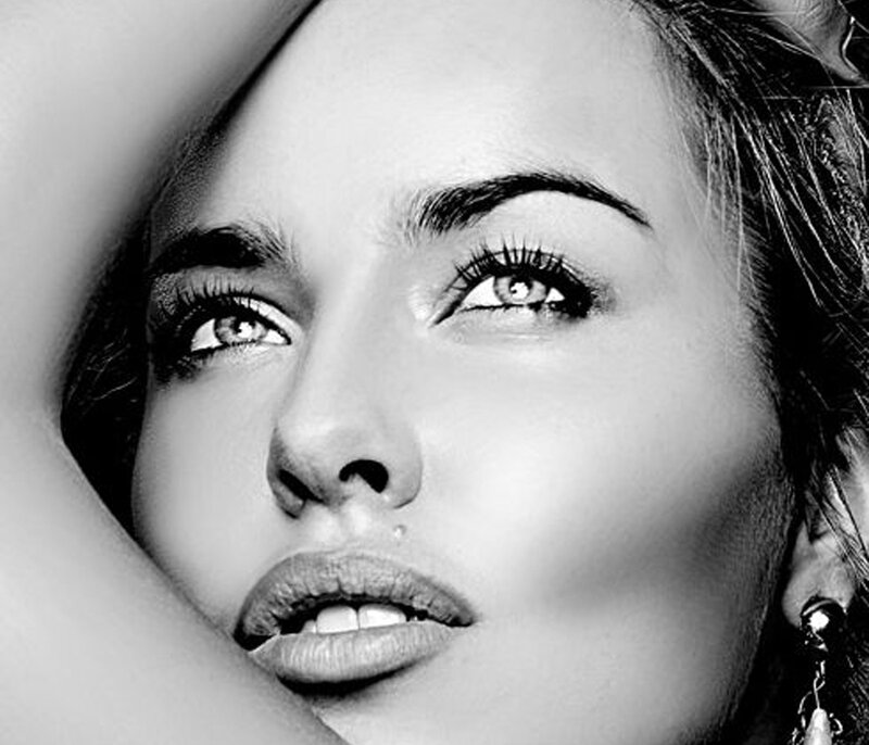 black and white portrait of woman