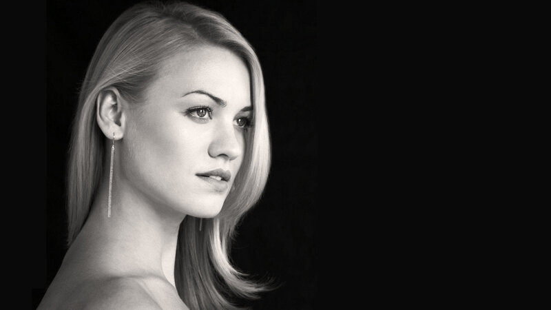black and white portrait of woman