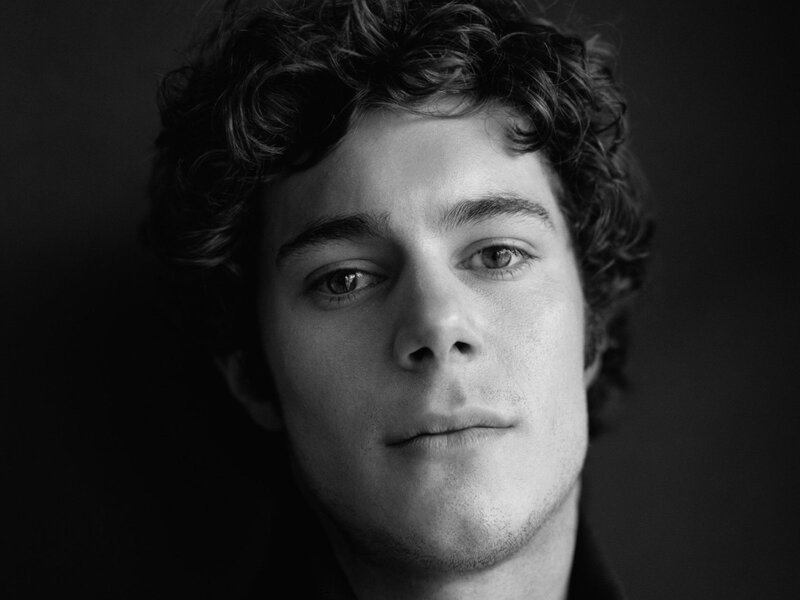 black and white portrait of young man