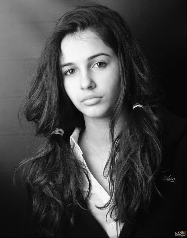 black and white portrait of young woman