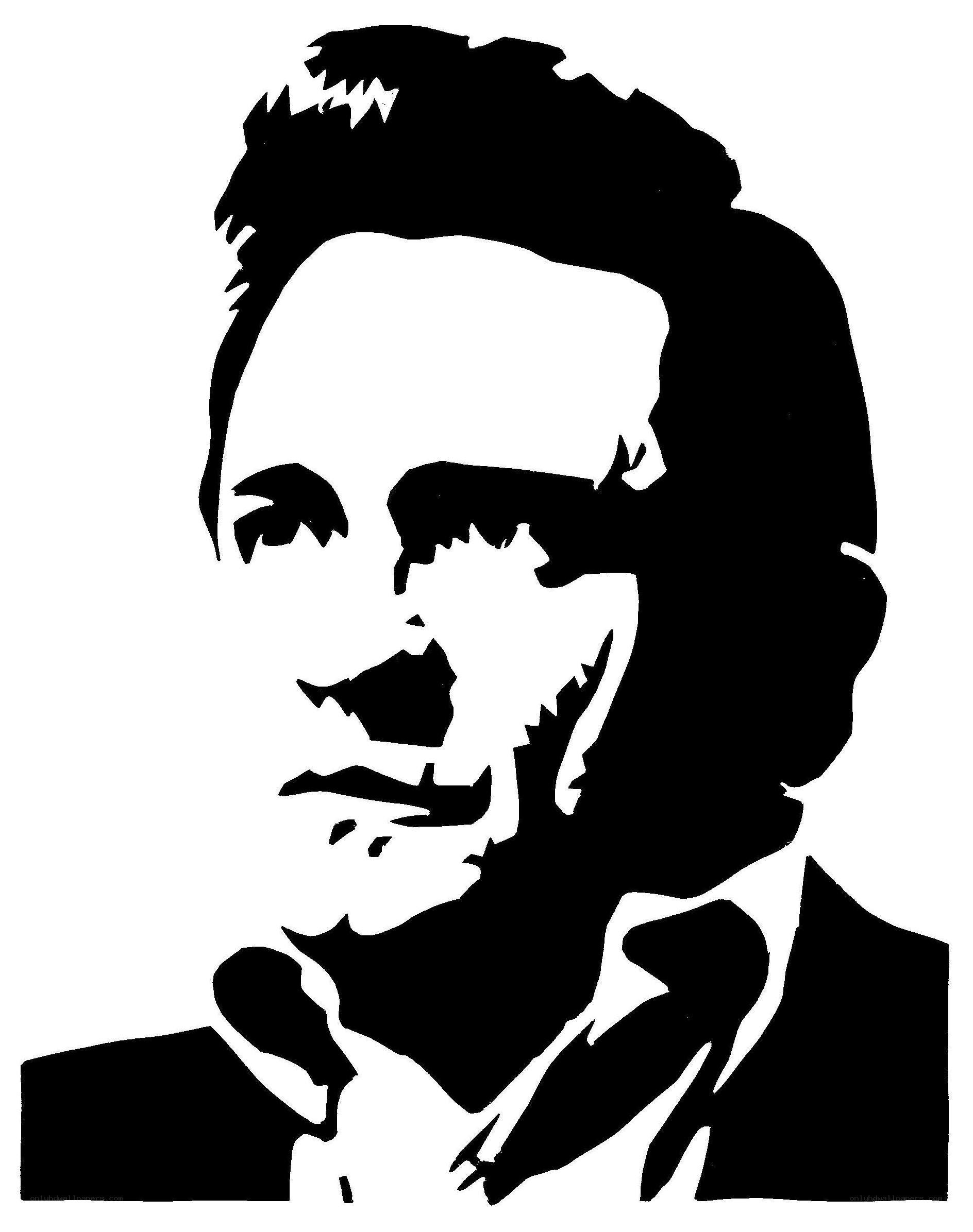 black and white portrait stencil