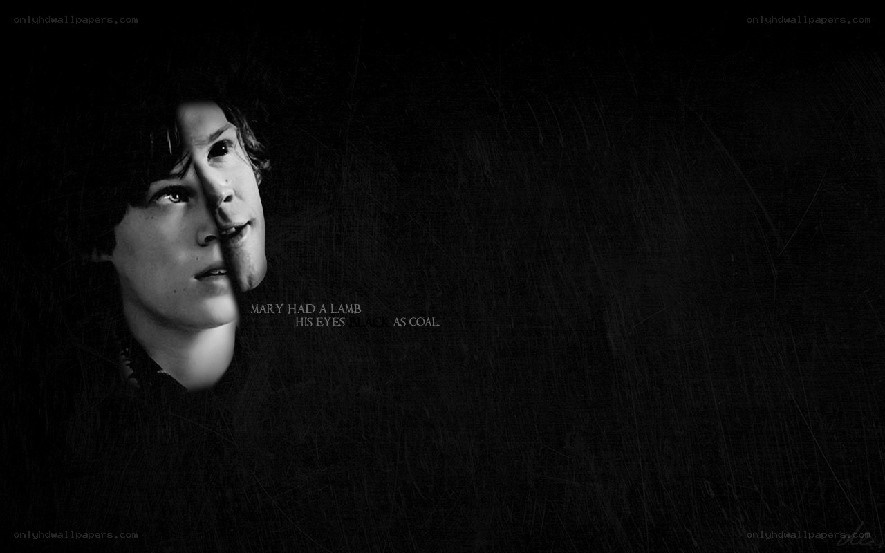 black and white portrait with text