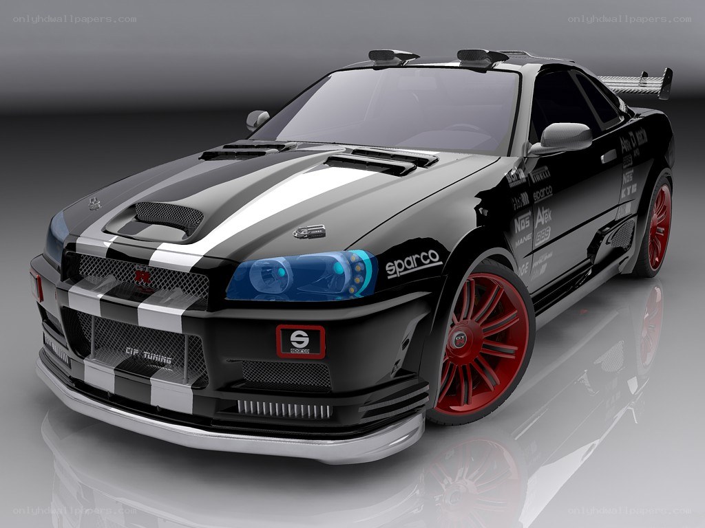 black and white race car