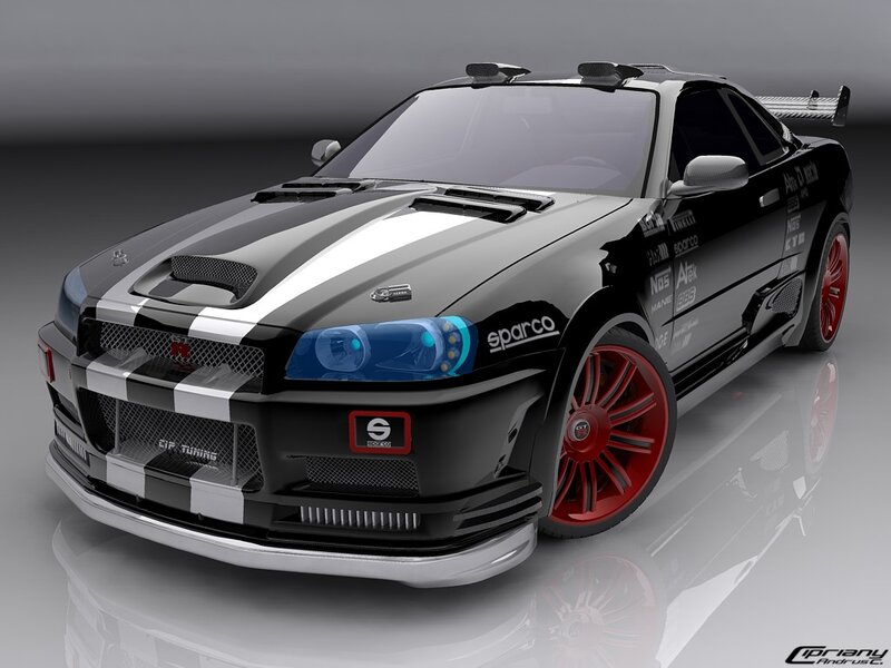 black and white race car