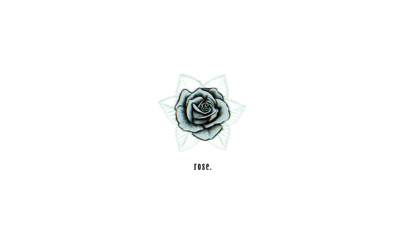 Black and White Rose Illustration — Minimalist