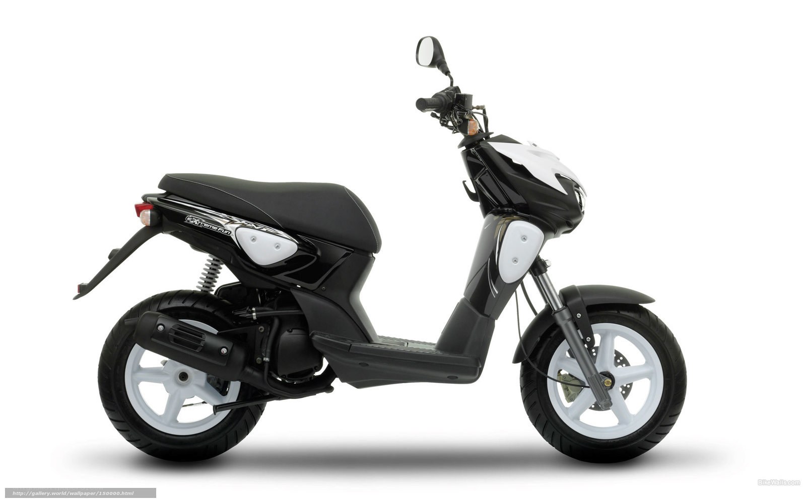 black and white scooter