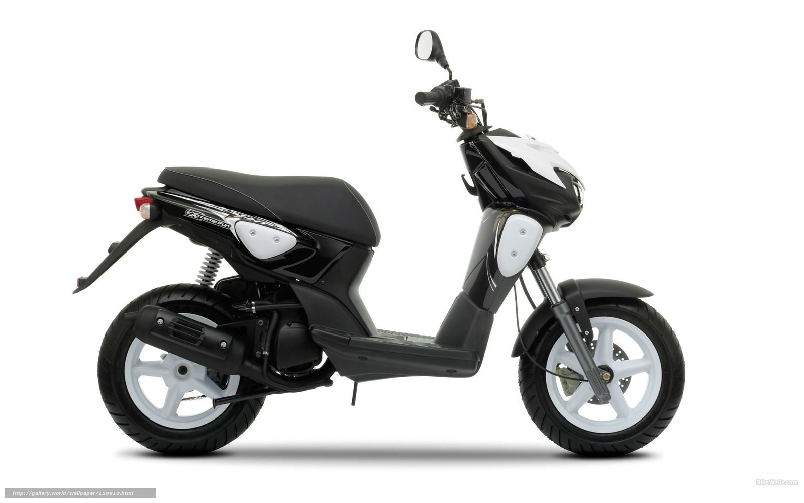 black and white scooter