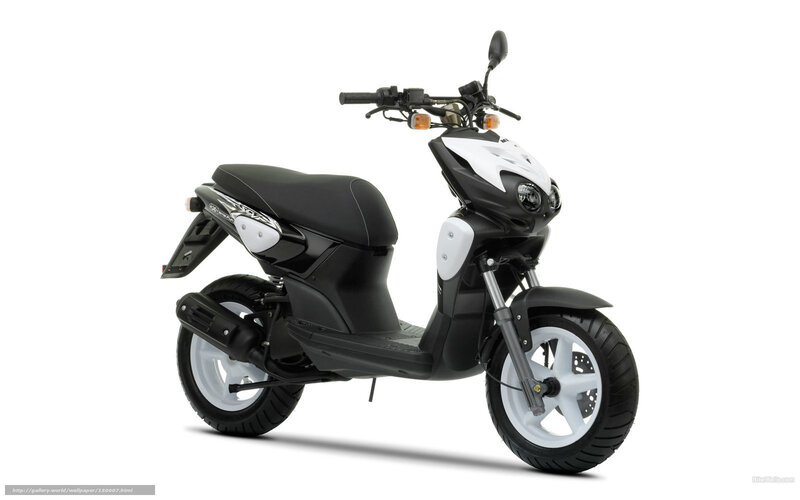 Black and White Scooter — Neutral, Photograph, Handlebars
