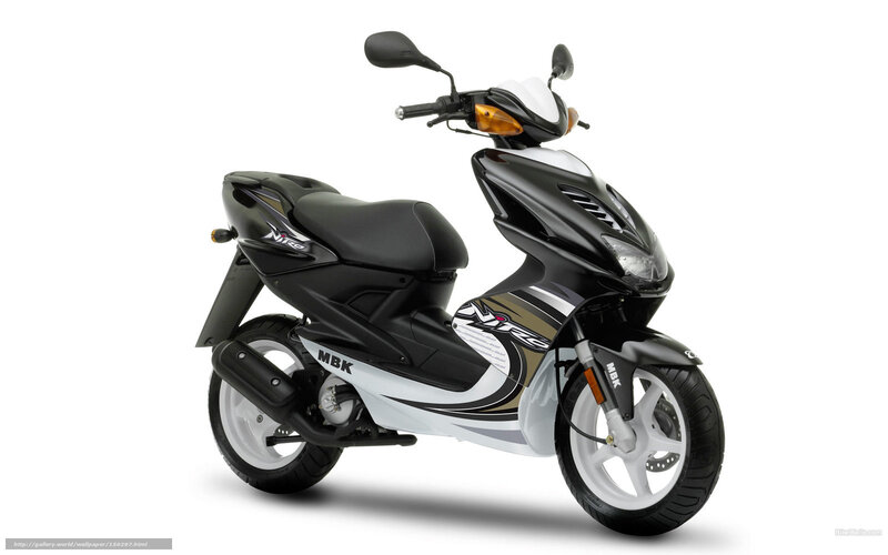 Black and White Scooter — Neutral, Photograph, Seat, Handlebars
