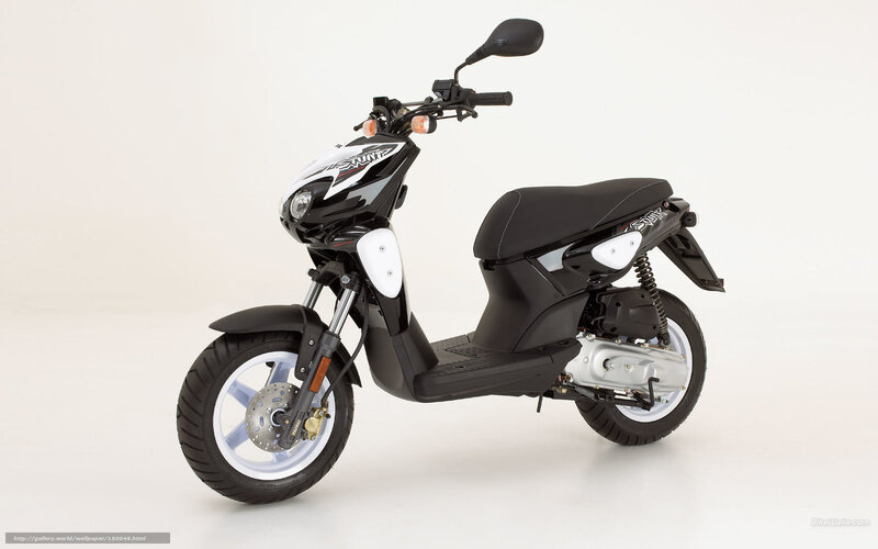 Black and White Scooter — Neutral, Photograph, Wheel