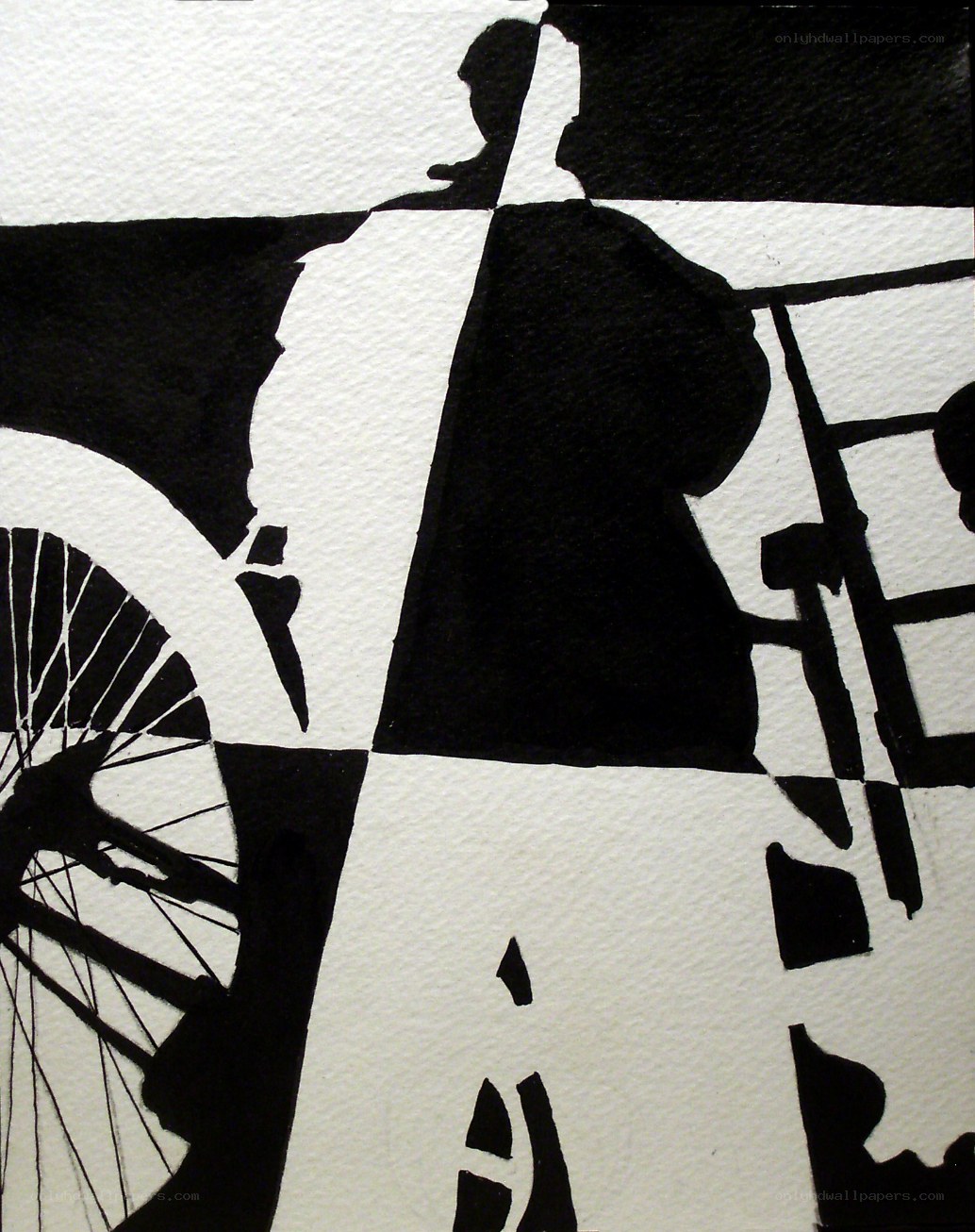 black and white silhouette art