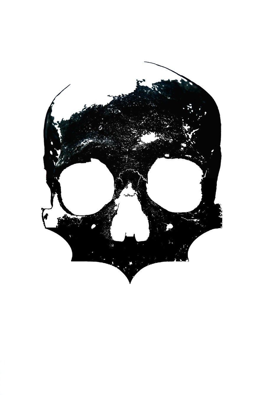 black and white skull illustration