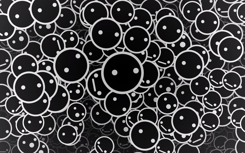 black and white smiley faces