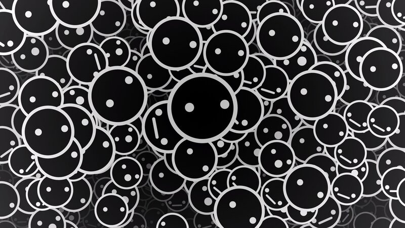 Black and White Smiley Faces — Abstract