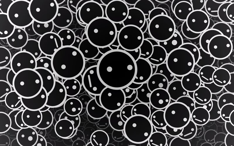 black and white smiley faces