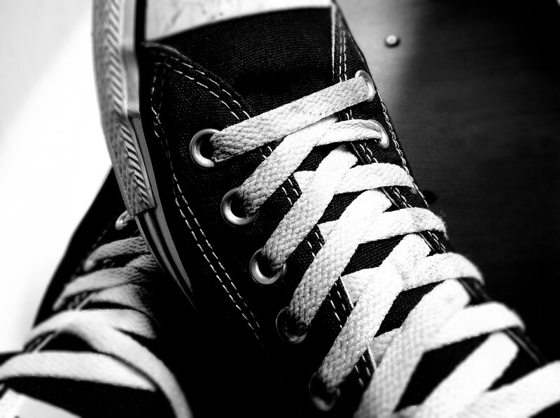 Black and White Sneaker — Dramatic, Photograph