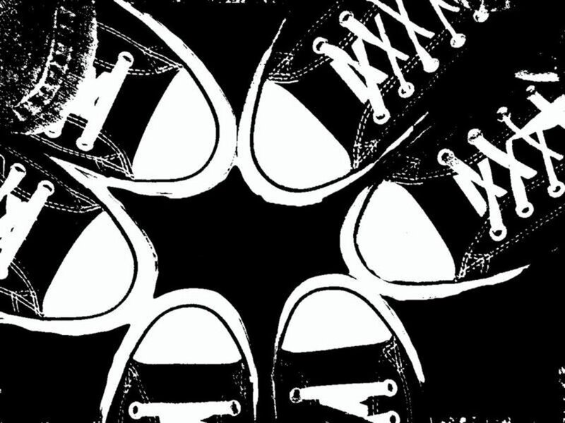 black and white sneakers pattern