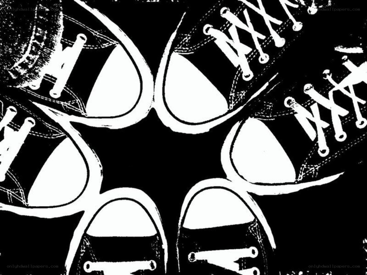 black and white sneakers pattern