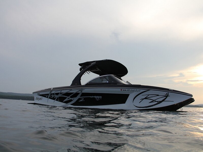 Black and White Speedboat