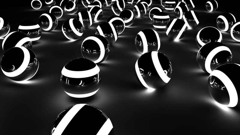 Black and White Spheres — 3d Render