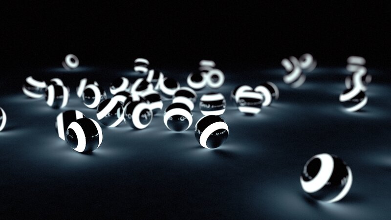 Black and White Spheres — Dramatic, Night