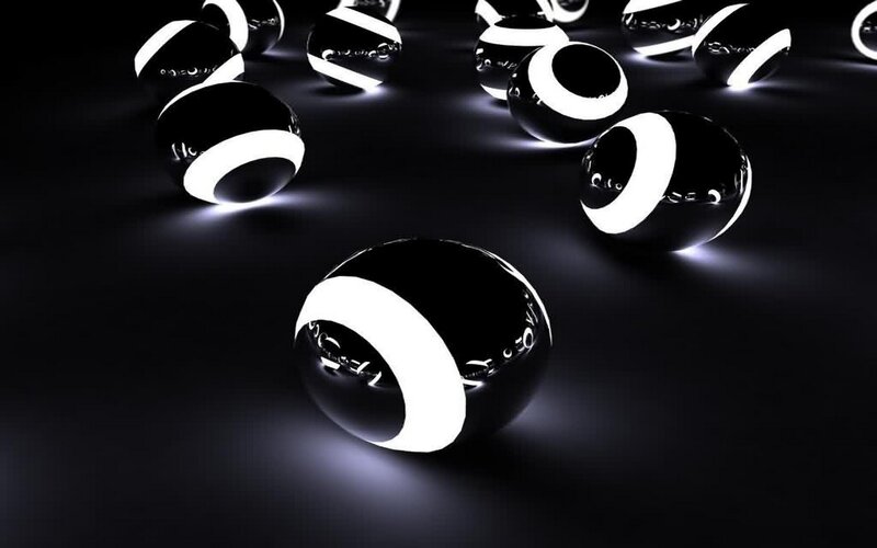 Black and White Spheres — Dramatic