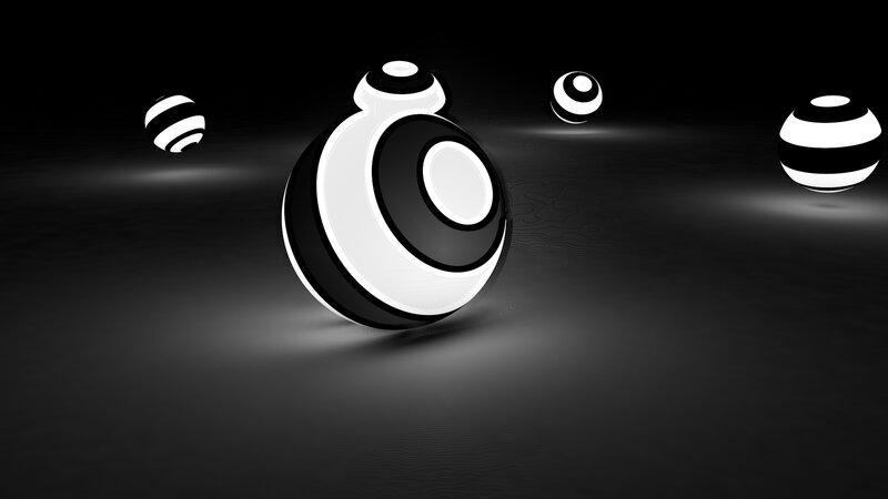 Black and White Spheres — Minimalist, 3d Render