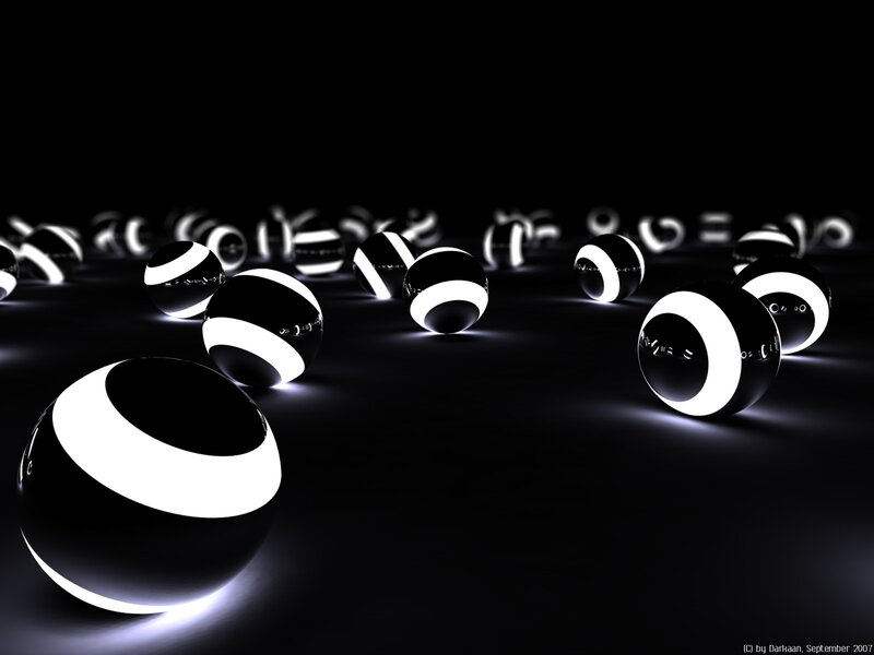 Black and White Spheres — Minimalist