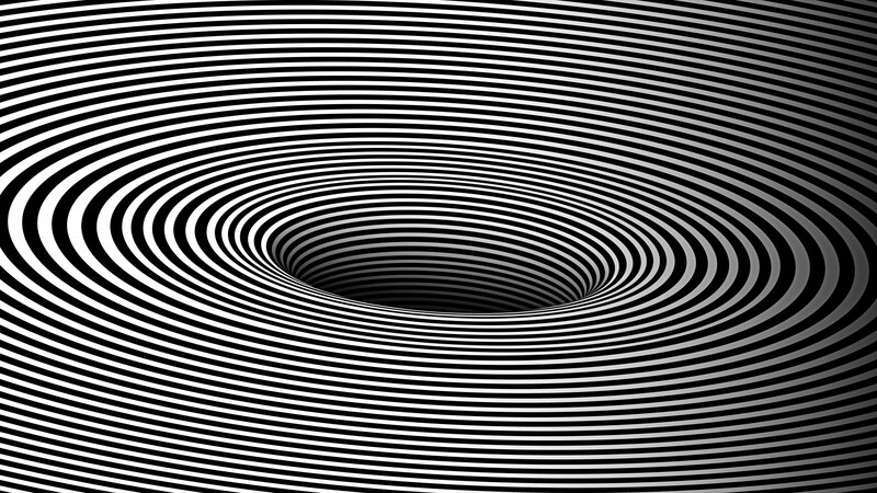 Black and White Spiral — Hypnotic, Abstract, Stripes, Optical Illusion