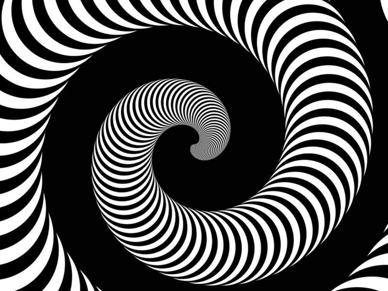 Black and White Spiral — Hypnotic, Abstract, Stripes