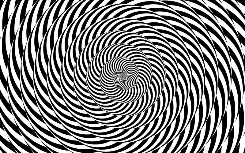 black and white spiral optical illusion