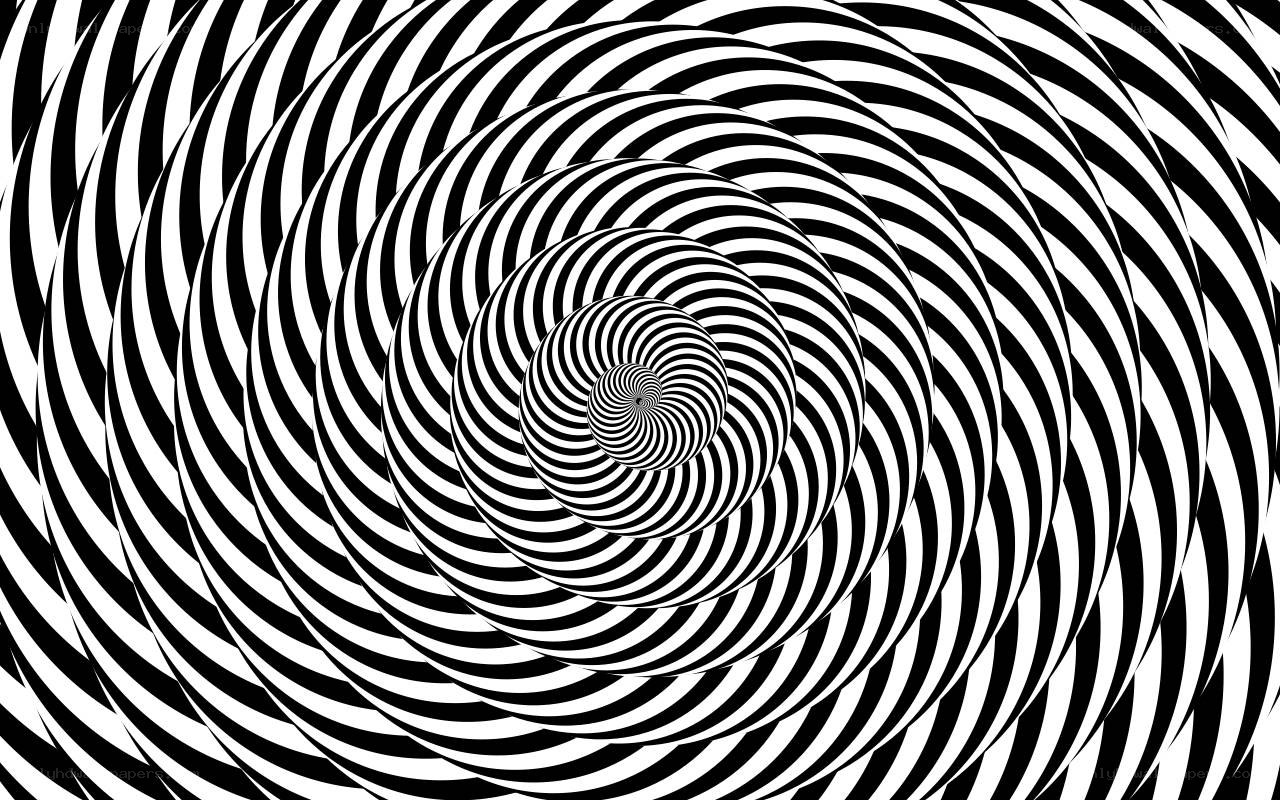 black and white spiral optical illusion