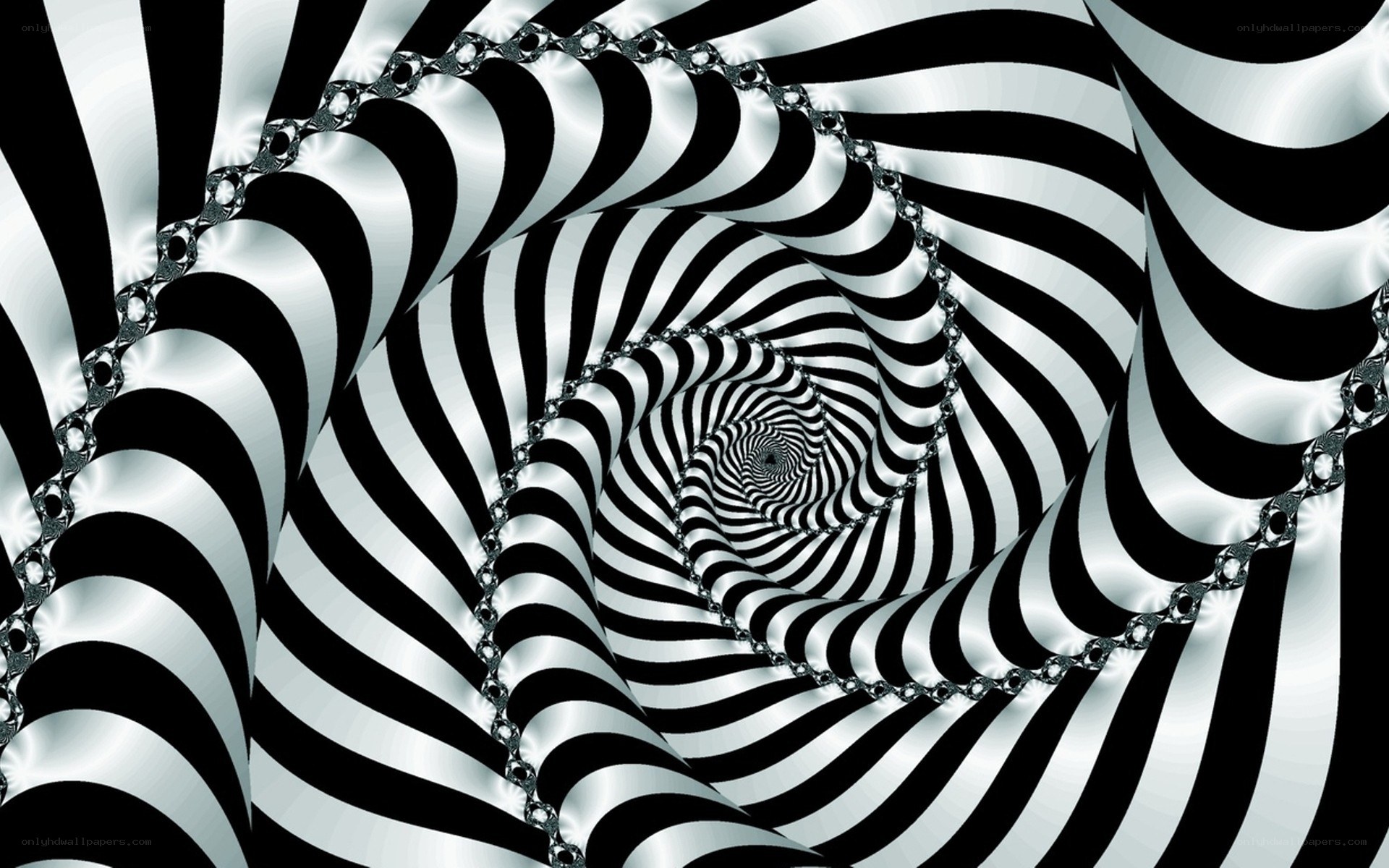 black and white spiral pattern