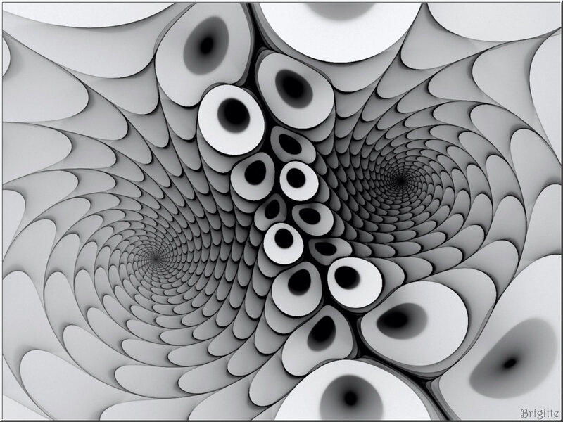 Black and White Spiral Pattern — Gray