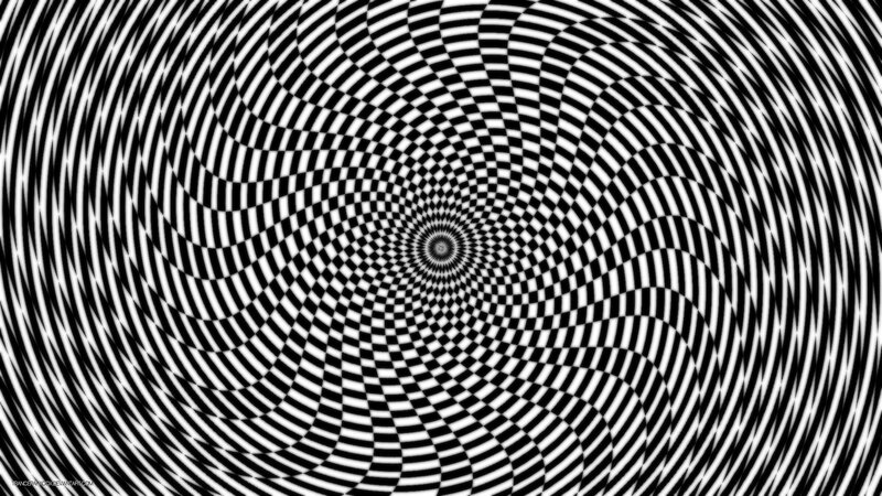 Black and White Spiral Pattern — Hypnotic, Abstract, Checkerboard