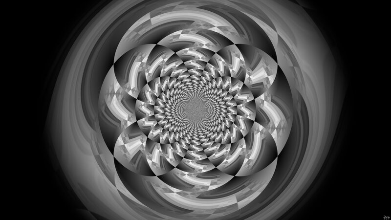 Black and White Spiral Pattern — Hypnotic, Abstract, Geometric