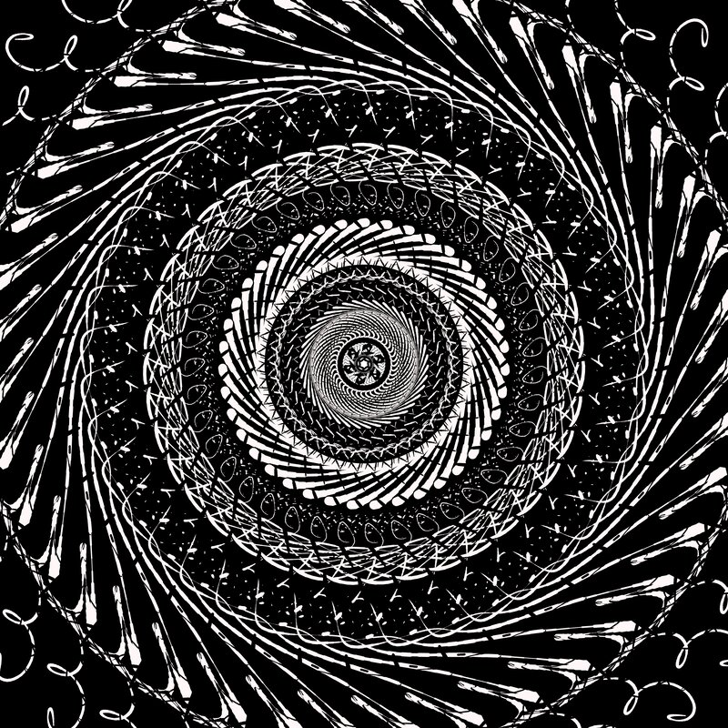 Black and White Spiral Pattern — Hypnotic, Abstract, Lines