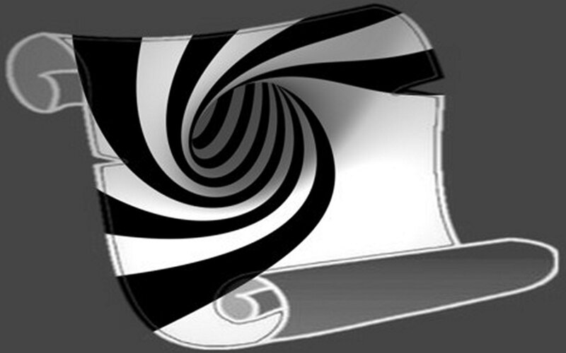Black and White Spiral Scroll