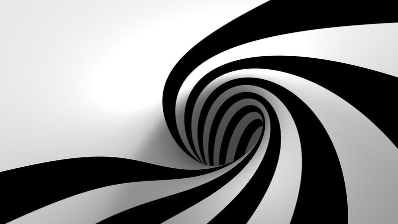 black and white spiral tunnel