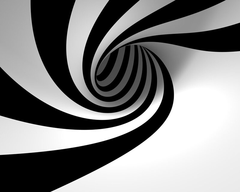 black and white spiral tunnel