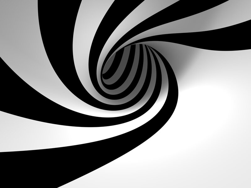black and white spiral tunnel