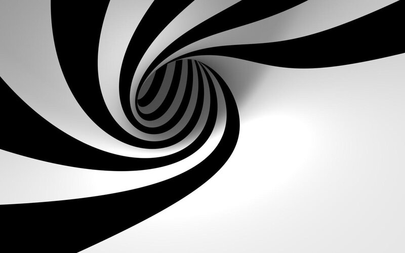 black and white spiral tunnel
