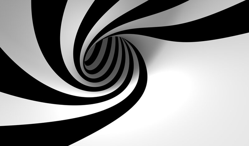 black and white spiral tunnel