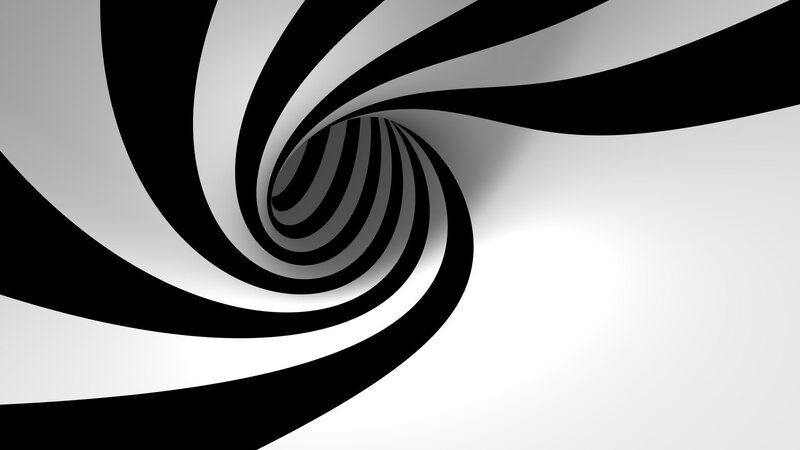 black and white spiral tunnel